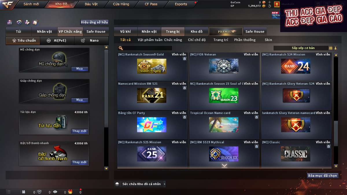 shop acc cf uy tin gia re